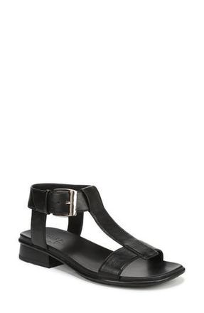 Naturalizer Easton T-Strap Sandal in Black Faux Leather at Nordstrom Rack, Size 8.5
