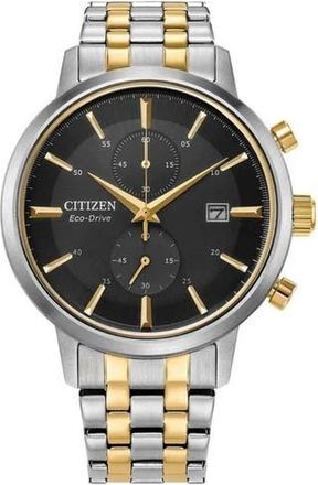 Citizen Eco-Drive Bracelet Strap Chronograph Watch, 42mm in Black/Two Tone at Nordstrom Rack