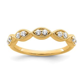 Diamond2Deal 14k Yellow Gold Lab Grown Diamond Wedding Band Ring 1/4Ct Clarity- VS Color- G-H
