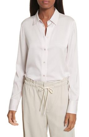 Vince Slim Silk Blouse in Hyacinth at Nordstrom, Size Small