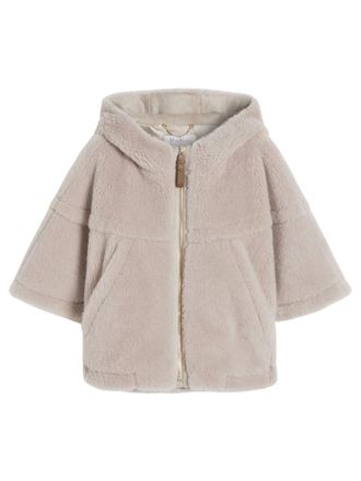 Max Mara Cropped Sweatshirt-Style Cape With A Boxy Fit And Hood