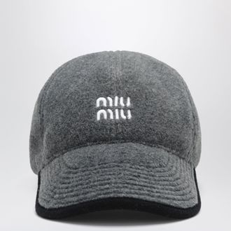 Miu Miu Cappello da baseball grigio in pile