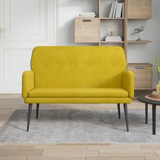 vidaXL Banco De Terciopelo Amarillo 108x79x79 Cm Vidaxl