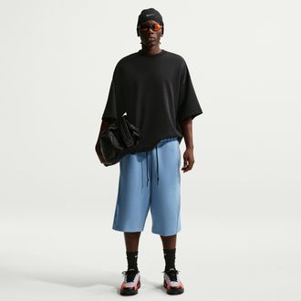 Nike Mens Tech Fleece Oversized Fit Shorts in Blue | HV6539-486