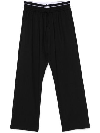 Msgm Pantaloni con banda logo - Nero