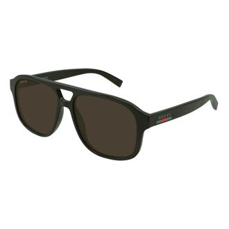 Gucci Gg 1856S Zonnebril - Heren - Zonnebrillen - Groen - 57 MM - Nylon - Accessoires