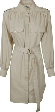 Chlo&eacute; Elegante Jurken Collectie - Dames - Shirt Kleedjes - Beige - S - Kleedjes