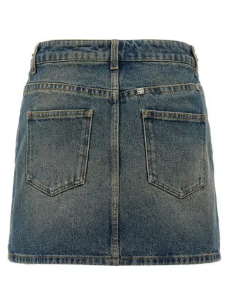 Givenchy Chain-Detail Denim Skirt - Blue