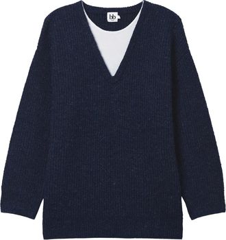 B+ab Maglione con scollo a V - Blu