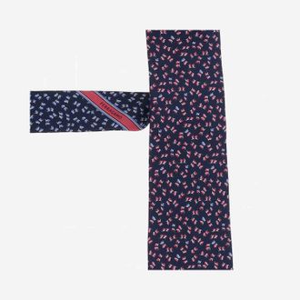 Ferragamo Patterned Silk Necktie - Navy