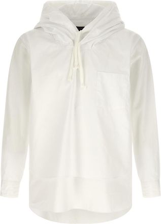 Comme Des Gar&ccedil;ons White Double Layer Hoodie