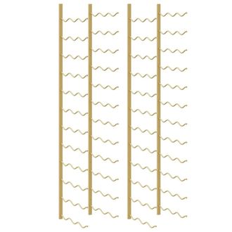 vidaXL Vidaxl - Botellero De Pared Para 36 Botellas 2 Unidades Hierro Dorado