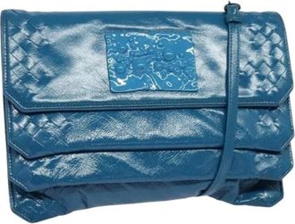 Bottega Veneta Pre-owned Vintage Schoudertas - Dames - Vintage Clutch - Blauw - ONE Size - Leer - Vintage