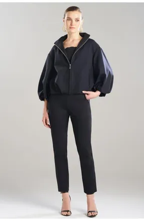 Natori Techno Crepe Bomber Jacket in Black at Nordstrom, Size Medium