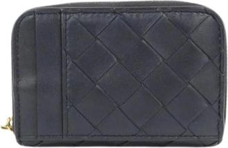 Bottega Veneta Pre-owned Wallets, male, Blue, Size: ONE SIZE Pre-owned Lambskin Coin Case
