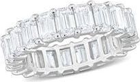 Delmar Emerald Cut Lab-Created Moissanite Eternity Band Ring in White at Nordstrom Rack, Size 9