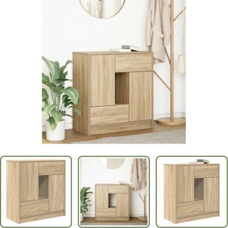 vidaXL vidaXL Credenza in legno tecnico - Credenza con Cassetti e Ante Rovere Sonoma 70,5x34x74,5 cm