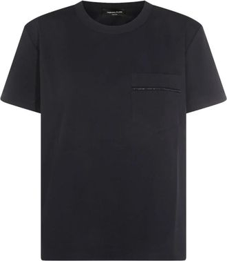 Fabiana Filippi T-shirt met borstzak - Dames - T-shirts - Blauw - S - Tops