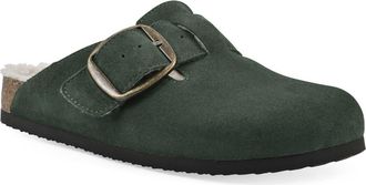 White Mountain Big Easy Buckle Mule in Hunter Green/Faux Fur at Nordstrom Rack, Size 9.5