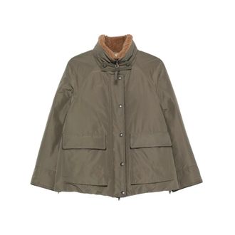 Brunello Cucinelli Shearling-Collar Jacket - female - Brunello Cucinelli - Light Jackets - Green - S - Jackets