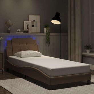vidaXL Giroletto con Luci led Cappuccino 100x200 cm in Similpelle - Vidaxl