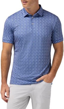 Mizzen+Main Versa Trim Fit Performance Golf Polo in Cobalt Par Fore at Nordstrom, Size Xx-Large