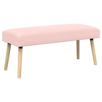 vidaXL Banco Liso Rosa 110 X 40 X 46 Cm Boucl&eacute; Vidaxl