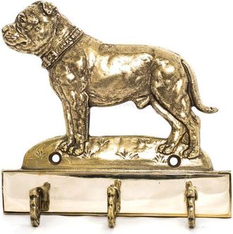 OEM American Staffordshire Terrier, Amstaff, Amstaf I - Colgador De Llaves Con Perro, Soporte De Lat&oacute;n Para Accesorios De Perros, Elegante Decoraci&oacute;n De P