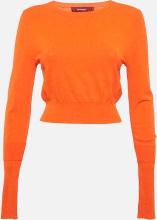 Sies Marjan Orange Knit Gwin Crop Crew Sweater