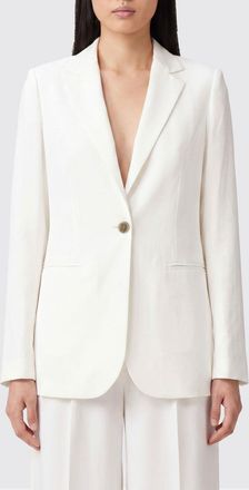 Semicouture Blazer corto monopetto in misto lino con chiusura a un bottone