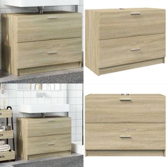 vidaXL Mobile Sottolavabo Rovere Sonoma 78x37x59 cm in Truciolare - Sottolavabo - Legno multistrato