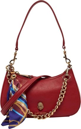 Kurt Geiger Sloane Hobo Cross Body Bag - Dames - Schoudertassen - Rood - ONE Size - Satijn - Tassen