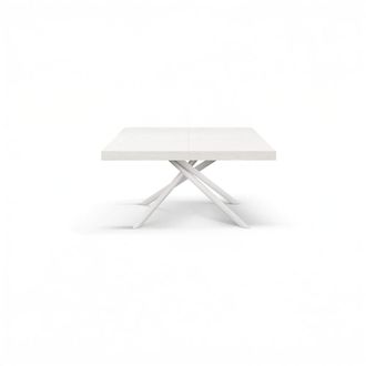 Konte Design Mesa de madera, acabado blanco y base blanca, 180&times;90 cm - 260&times;90 cm