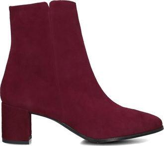 Notre-V Schoenen, Dames, Rood, 41 EU, Su&egrave;de, Rode Su&egrave;de Enkellaarsjes met Blokhak