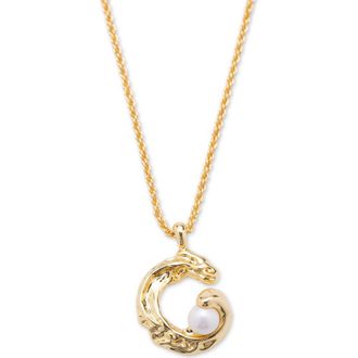 Classicharms Nicole Molten C Hoop Pendant Necklace in Gold at Nordstrom