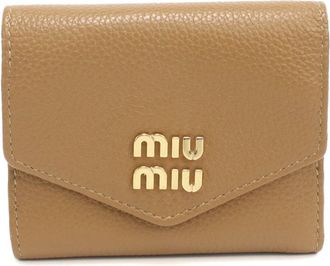 Miu Miu Brown Leather Wallet (Tri-Fold) (Pre-Owned)