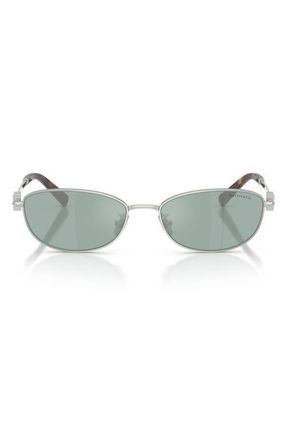 Tiffany & Co. 56mm Oval Sunglasses in Silver /Azure Mirror Silver at Nordstrom