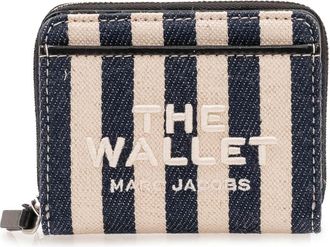 Marc Jacobs The Stripe Canvas Mini Compact Wallet - Dames - Portefeuilles - Veelkleurig - ONE Size - Katoen - Accessoires