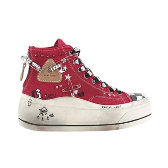 R13 Sneakers, female, Red, Size: 10 US Kurt High Top Sneaker