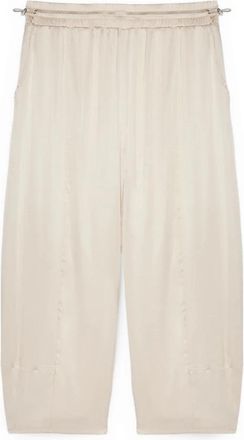 Fiorella Rubino Balloon Broek in Stretch Satijn - Dames - Vrijetijds broeken - Wit - M/L - Satijn - Broeken