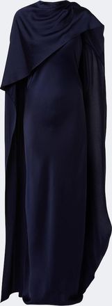 SIMKHAI Izel asymmetric caped satin gown