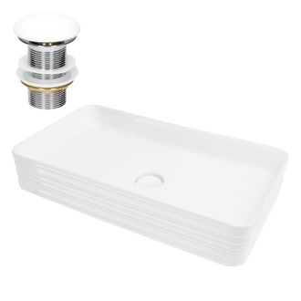 ML Design Lavabo rectangular sobre encimera para ba&ntilde;o cer&aacute;mico