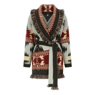 Alanui Cashmere Knitwear, female, Multicolor, S, Icon Jacquard Cardigan
