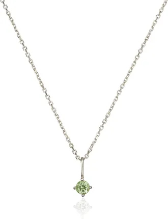 Lily & Roo Solid White Gold Small Birthstone Pendant Necklace