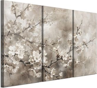 OEM Cuadro Sobre Lienzo Italiano De 90 X 60 Cm, Tr&iacute;ptico - Estilo Moderno - Flores Cuadro Sobre Lienzo Italiano De 120 X 80 Cm, Tr&iacute;ptico - Estilo Moderno 