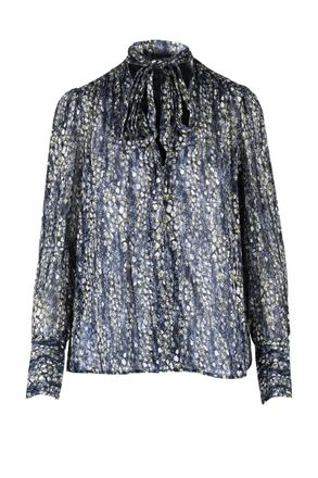Dondup Chiffon Blouse - Blue/White