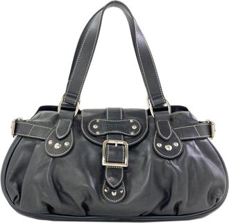 Longchamp Black Leather Tote Bag (Pre-Owned)