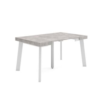 Skraut Home Mesa Consola Extensible, Mesa Comedor Plegable, 140, Para 6 Comensales, Patas De Madera, Estilo Moderno, Gris Cemento - Skraut Home