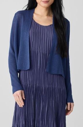 Eileen Fisher Organic Linen & Organic Cotton Cardigan in Bluette at Nordstrom Rack, Size Small