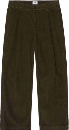 Obey Clothing Mens Dean Faded Wash Cord Pants In Black Olive